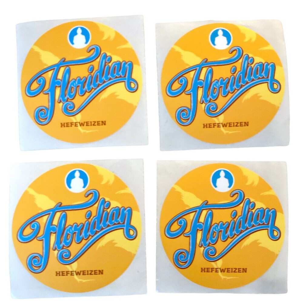 4 Funky Buddha Brewing Stickers Floridian Hefeweizen 3" Fits Buddha Tap Handle